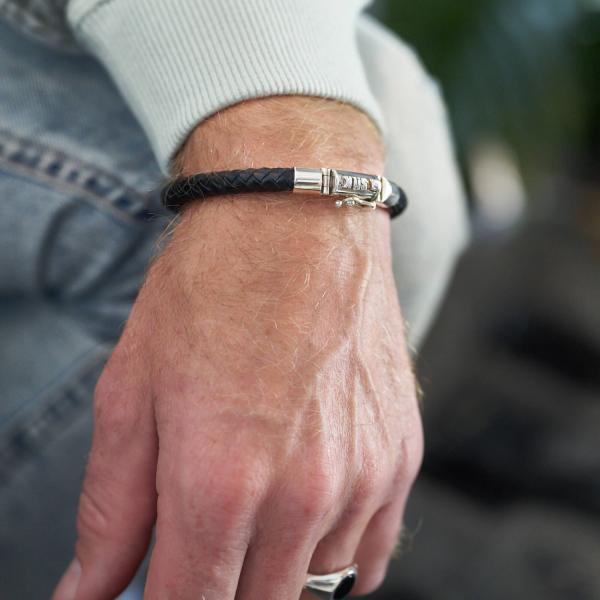 644BLK Armband zwart Heren ROOTS Collectie