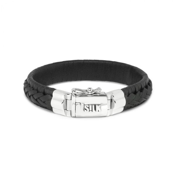 742BLK Armband Leer Zwart