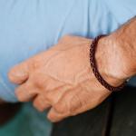 755BRN armband leer & zilver Heren DOUBLE LINKED Collectie