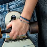 759BLU armband zilver leer Dames ZIPP Collectie