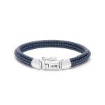759BLU armband zilver leer ZIPP Collectie