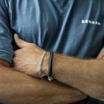 760BLK armband zilver leer Heren BOLD Collectie