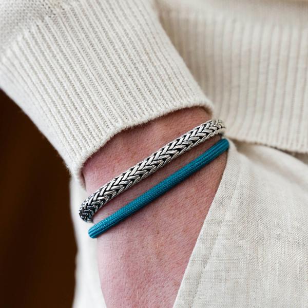 782AZ1 armband zilver & paracord Heren ALPHA Collectie
