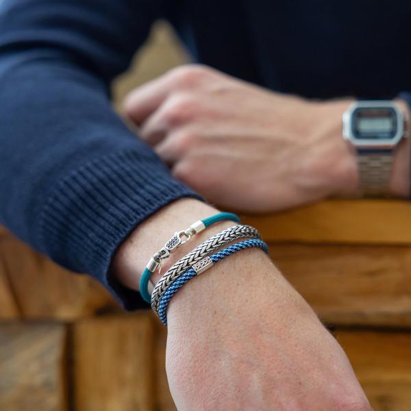 782AZ1 armband zilver & paracord Heren ALPHA Collectie