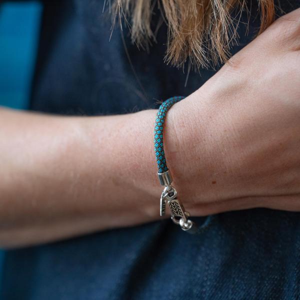 782AZ4 armband zilver & paracord Dames ALPHA Collectie
