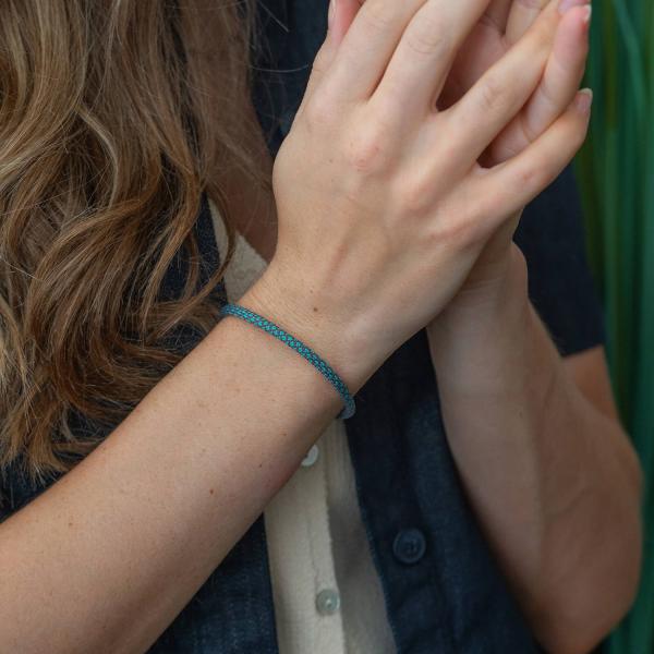 782AZ4 armband zilver & paracord Dames ALPHA Collectie