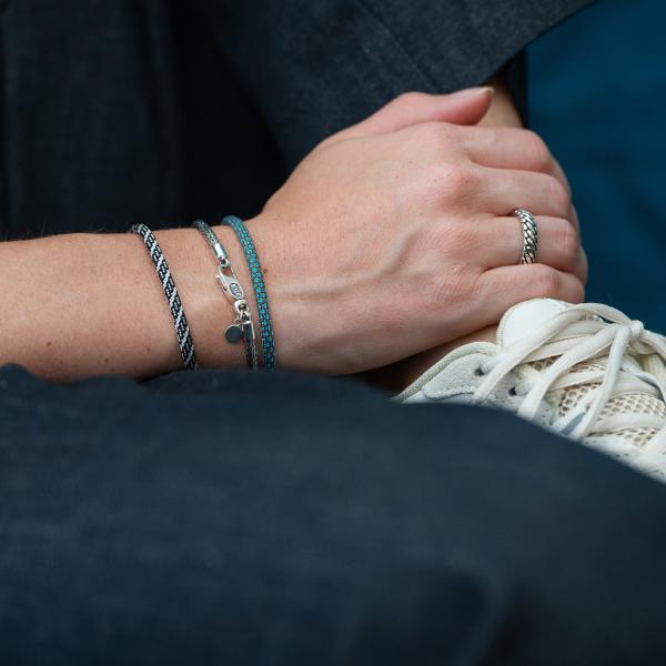 782AZ4 armband zilver & paracord Dames ALPHA Collectie
