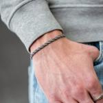 782AZ5 armband zilver & paracord Heren ALPHA Collectie