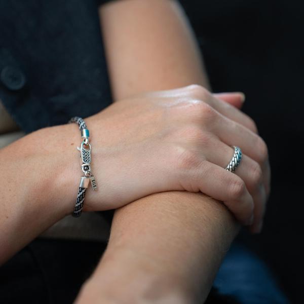 782AZ5 armband zilver & paracord Dames ALPHA Collectie