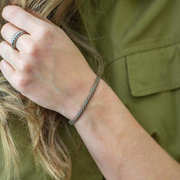 782EM4 armband zilver & paracord Dames ALPHA Collectie