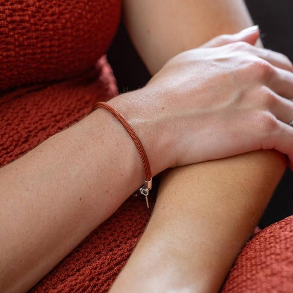782TE1 armband zilver & paracord Dames ALPHA Collectie