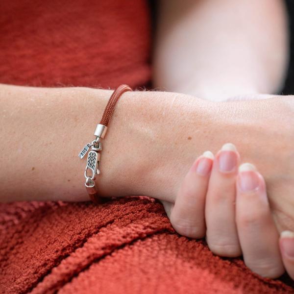 782TE1 armband zilver & paracord Dames ALPHA Collectie
