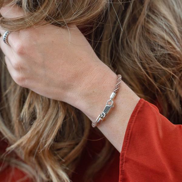 782TE2 armband zilver & paracord Dames ALPHA Collectie