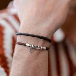 782TE3 armband zilver & paracord Heren ALPHA Collectie