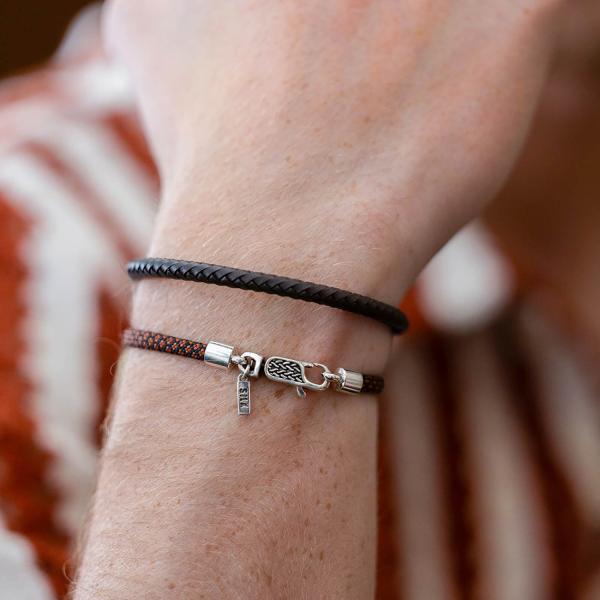 782TE3 armband zilver & paracord Heren ALPHA Collectie