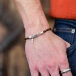 782TE3 armband zilver & paracord Heren ALPHA Collectie