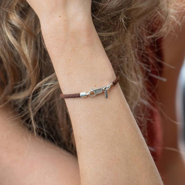 782TE3 armband zilver & paracord Dames ALPHA Collectie