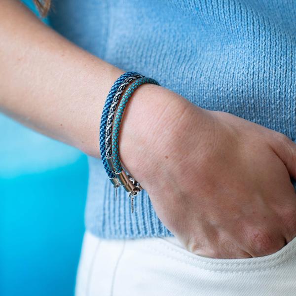 785AZ4 armband zilver & paracord Dames ALPHA Collectie