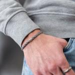 785AZ5 armband zilver & paracord Heren ALPHA Collectie