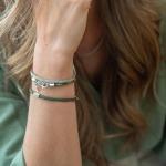 785EM1 armband zilver & paracord Dames ALPHA Collectie