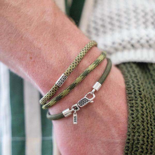 785EM3 armband zilver & paracord Heren ALPHA Collectie