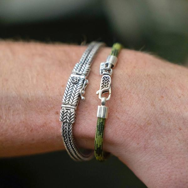 785EM6 armband zilver & paracord Heren ALPHA Collectie
