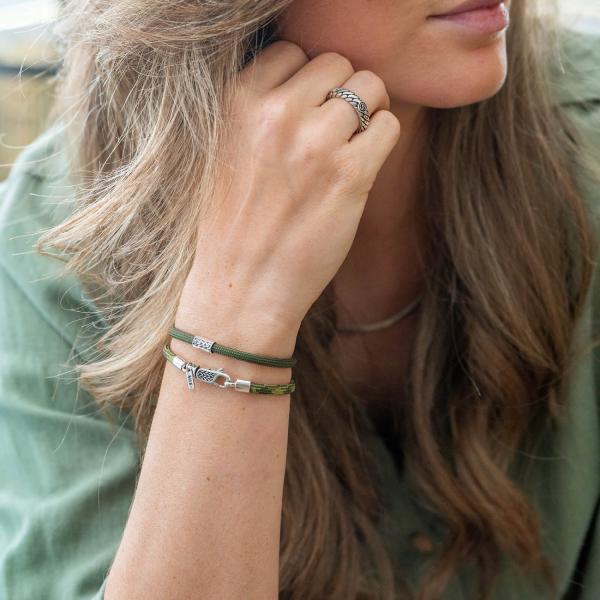 785EM6 armband zilver & paracord Dames ALPHA Collectie