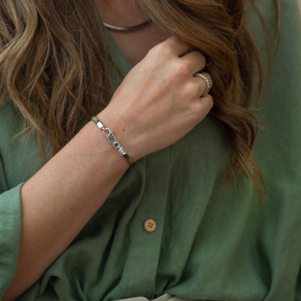 785EM6 armband zilver & paracord Dames ALPHA Collectie