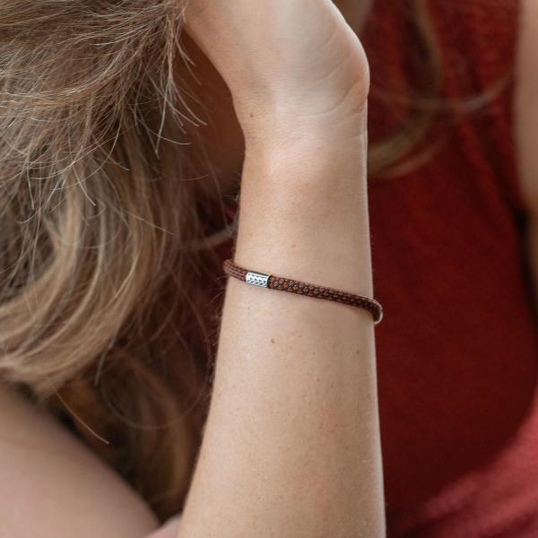 785TE3 armband zilver & paracord Dames ALPHA Collectie