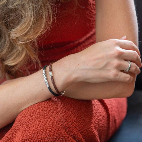 785TE3 armband zilver & paracord ALPHA Collectie
