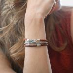 785TE3 armband zilver & paracord Dames ALPHA Collectie