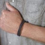 841BBR Armband Zwart-Bruin Heren ALPHA Collectie