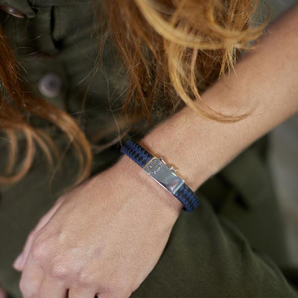 841BBU Armband Zwart-Blauw Dames ALPHA Collectie