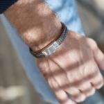 841BRN Armband Bruin Heren ALPHA Collectie