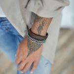 841BRN Armband Bruin Dames ALPHA Collectie