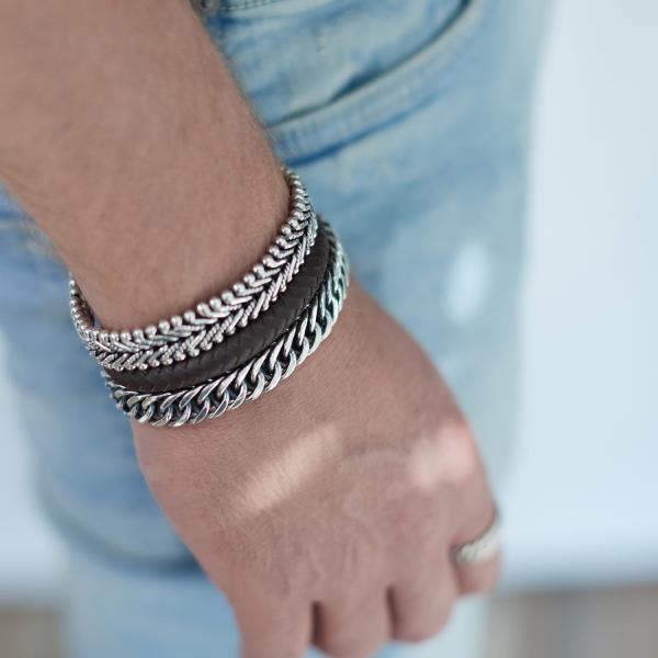 853BRN Armband Bruin Heren ARCH Collectie