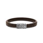 E420BRN armband zilver leer SXM-earth Collectie