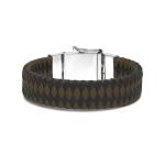 641BBR Armband leer zilver ALPHA Collectie