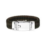 641BBR Armband leer zilver ALPHA Collectie