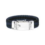 641BBU Armband leer zilver ALPHA Collectie