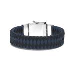 641BBU Armband leer zilver ALPHA Collectie
