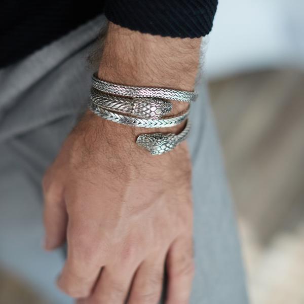 S20 Slangen Armband Zilver Heren Fierce Collectie