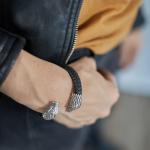 S21BLK Slangen Armband Leer Dames Fierce Collectie