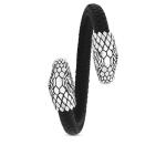 S21BLK Slangen Armband Leer Fierce Collectie