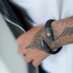 S24BLK Slang Armband zwart leer Dames Fierce Collectie