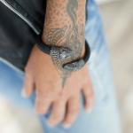 S24BLK Slang Armband zwart leer Dames Fierce Collectie