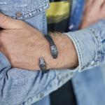S24BLK Slang Armband zwart leer Heren Fierce Collectie