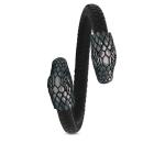 S24BLK Slang Armband zwart leer Fierce Collectie