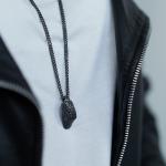 S27BLK zwart rhodium Slang Ketting Fierce Collectie