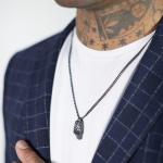 S27BLK zwart rhodium Slang Ketting Fierce Collectie